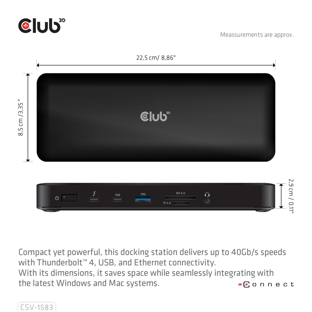 Thunderbolt™ 4 16-in-1 Quadra Displays Docking Station