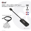 HDMI™ + Micro USB to USB -C® 4K120Hz or 8K30Hz M/F Active Adapter
