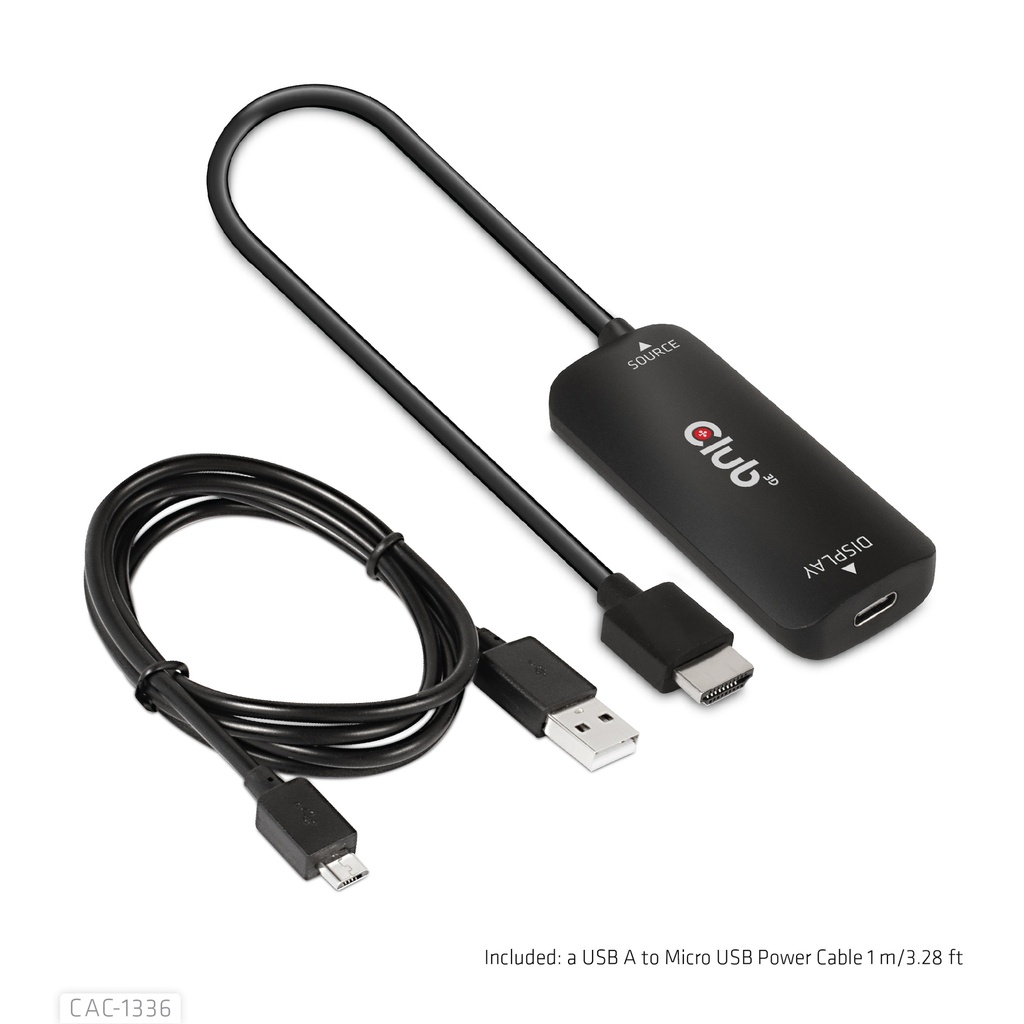 HDMI™ + Micro USB to USB -C® 4K120Hz or 8K30Hz M/F Active Adapter