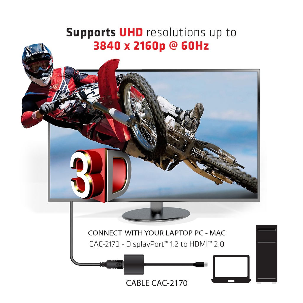 Mini DisplayPort™ 1.2 to HDMI™ 2.0 UHD Active Adapter