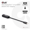 Mini DisplayPort™ 1.4 to HDMI™ 8K60Hz M/F Adapter