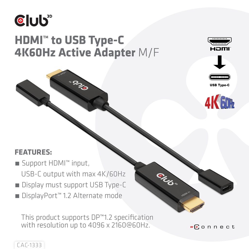 HDMI™ to USB -C® 4K60Hz Active Adapter M/F