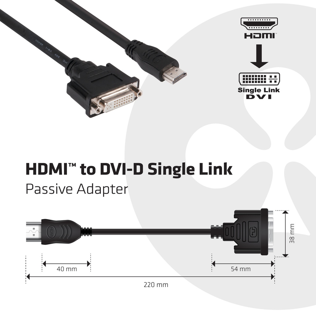 HDMI™ to DVI-D Single Link Passive Adapter