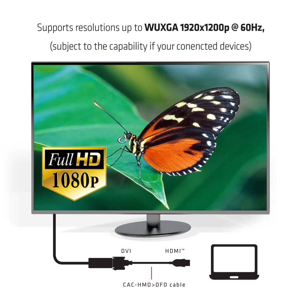 HDMI™ to DVI-D Single Link Passive Adapter