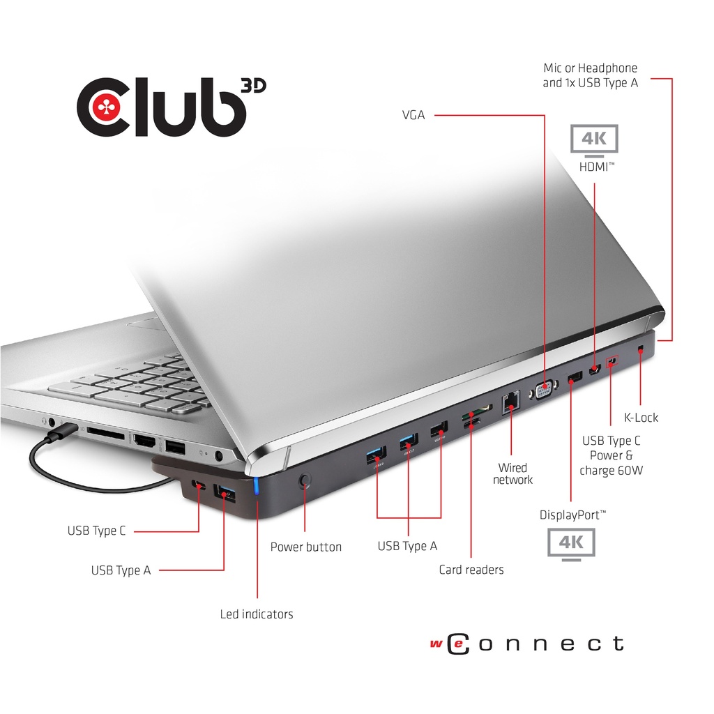 USB-C®5Gbps Triple Display Dynamic PD Charging Dock 100W PD Power charger