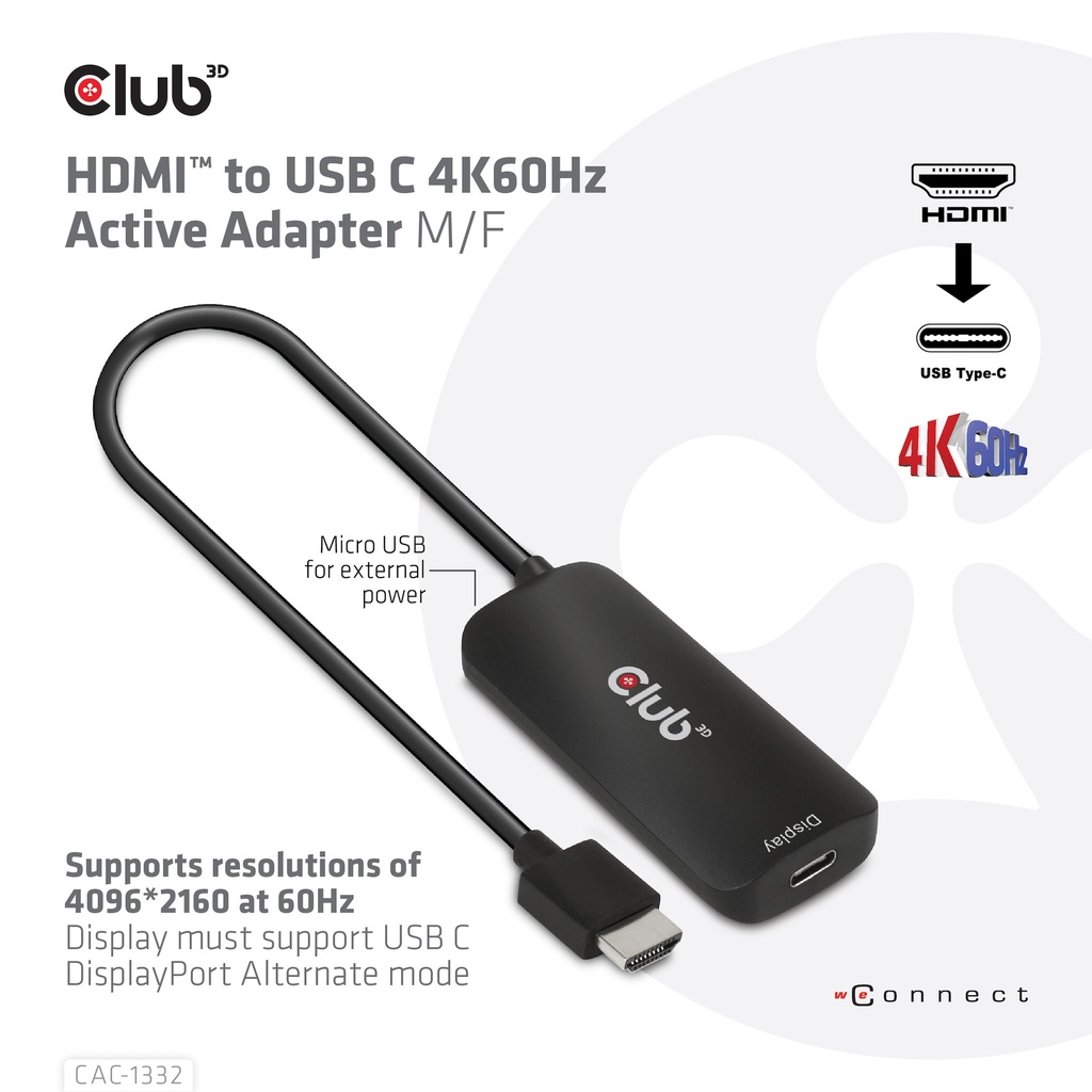 HDMI™ to USB C 4K60Hz Active Adapter M/F