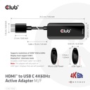 HDMI™ to USB C 4K60Hz Active Adapter M/F