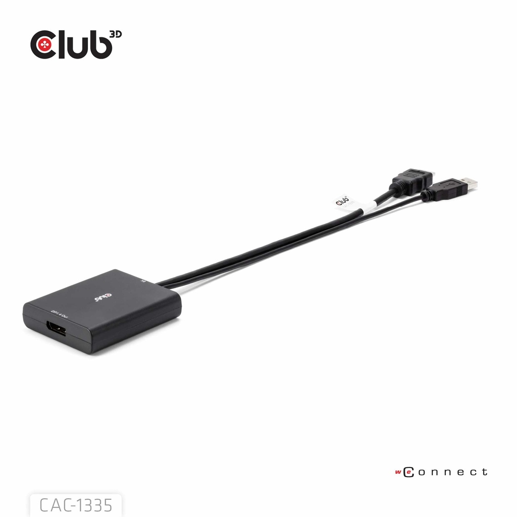 HDMI™ + USB Bus powered to DisplayPort™ 4K120Hz or 8K30Hz M/F Adapter