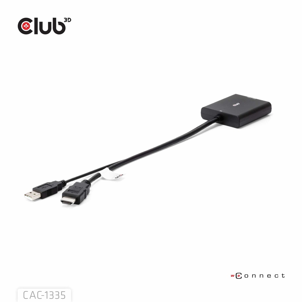 HDMI™ + USB Bus powered to DisplayPort™ 4K120Hz or 8K30Hz M/F Adapter