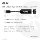 USB-A 5Gbps to RJ45 Ethernet 2.5G Adapter M/F