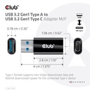 USB-A 5Gbps to USB-C® Adapter M/F