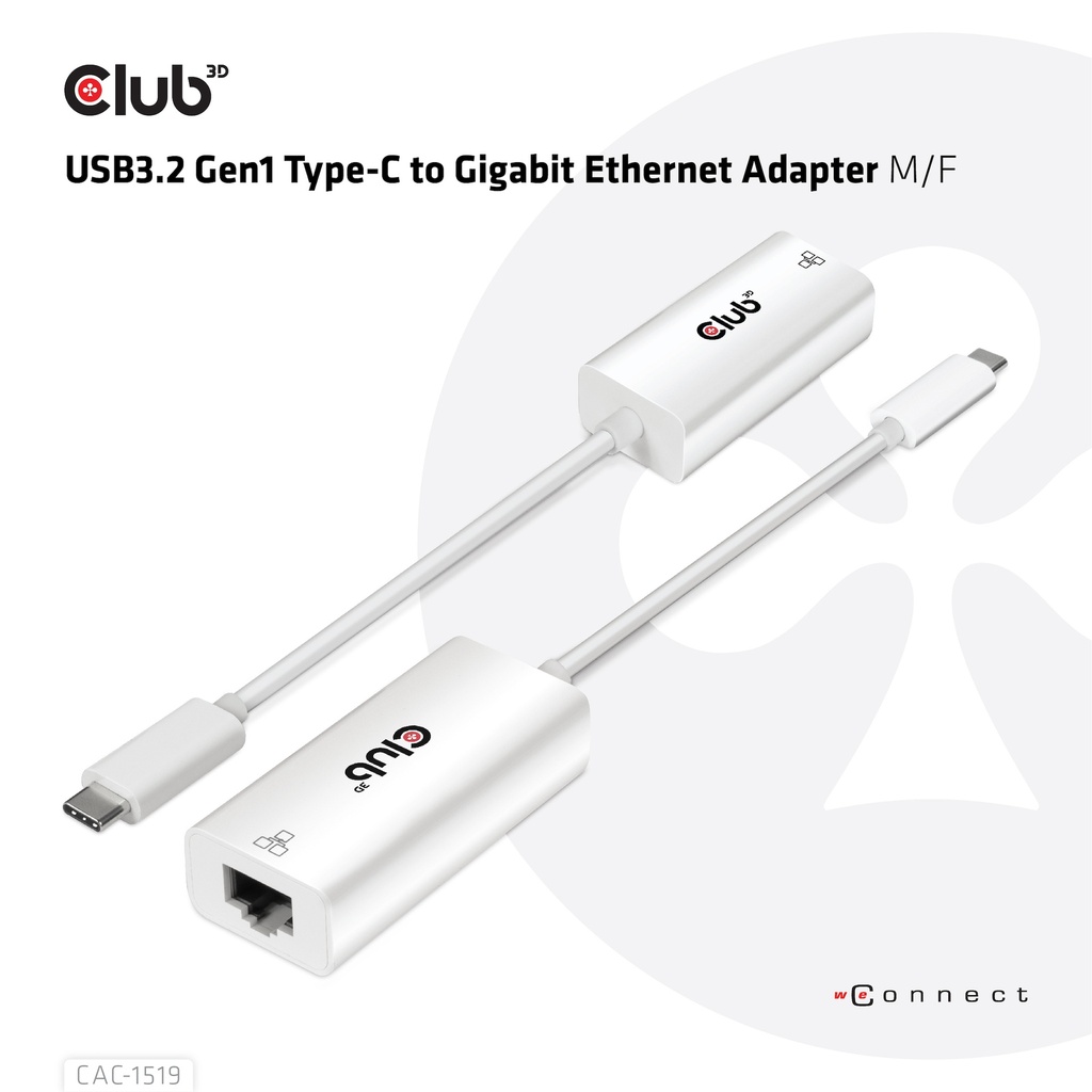 USB-C® RJ45 Ethernet 1G Adapter  M/F