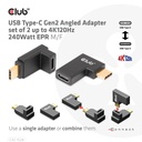 USB-C® 10Gbps Angled Adapter set of 2 up to 4K120Hz M/F