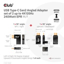 USB-C® 10Gbps Angled Adapter set of 2 up to 4K120Hz M/F