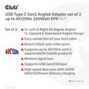 USB-C® 10Gbps Angled Adapter set of 2 up to 4K120Hz M/F