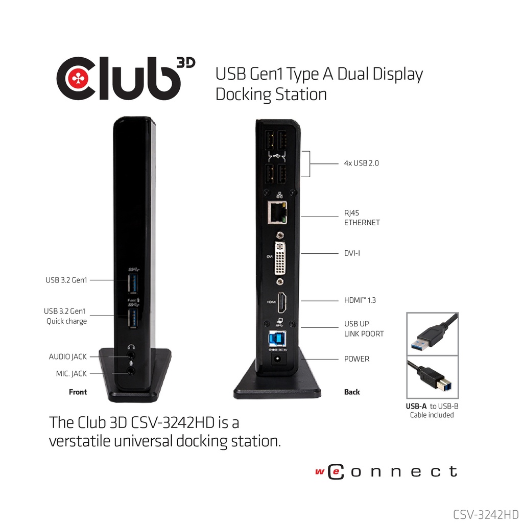 USB-A 5Gbps Dual Display Docking Station