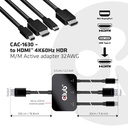 USB-C® + HDMI™ + MiniDisplayPort™ 1.2 to HDMI™ 4K60Hz HDR M/M Active Adapter 32AWG
