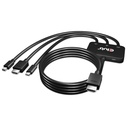 USB-C® + HDMI™ + MiniDisplayPort™ 1.2 to HDMI™ 4K60Hz HDR M/M Active Adapter 32AWG