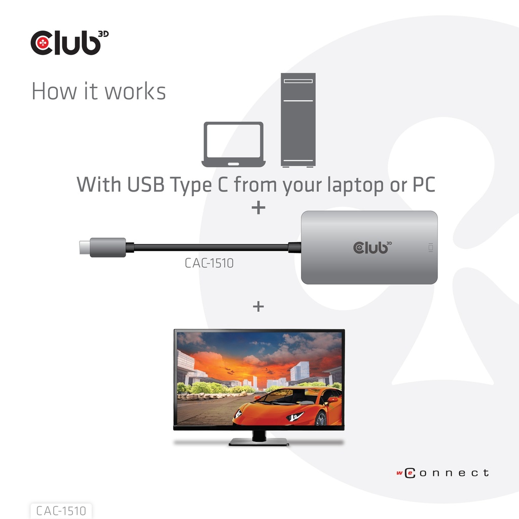 USB-C® to Dual Link DVI-D HDCP ON version Active Adapter M/F