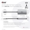 USB-C® to Dual Link DVI-D HDCP ON version Active Adapter M/F