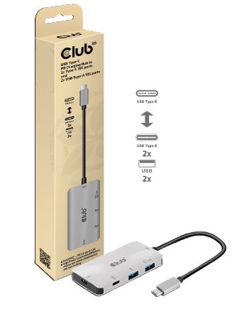 CSV-1543 USB‑C® 10Gbps PD Charging Hub 2×USB‑C 10G + 2×USB‑A 10G