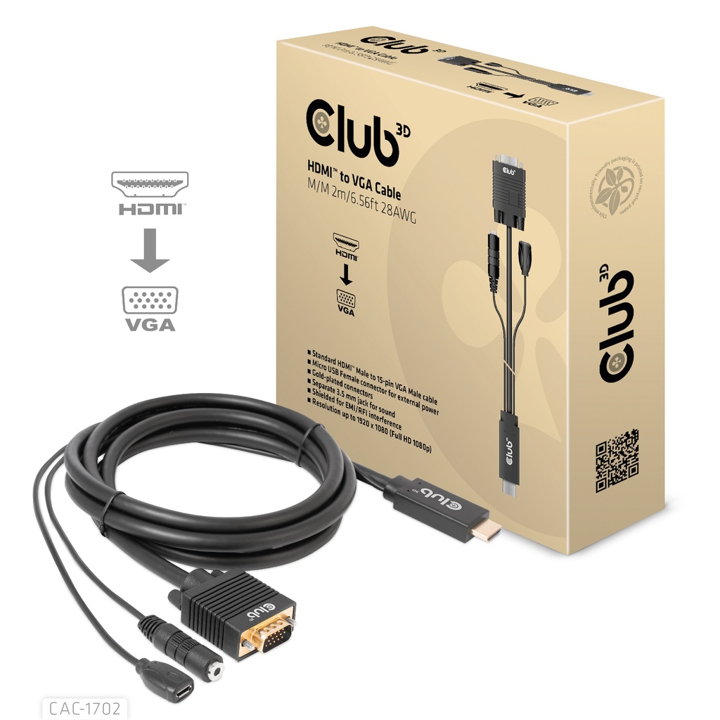 CAC-1712 HDMI™ to VGA Cable M/M 2m/6.56ft