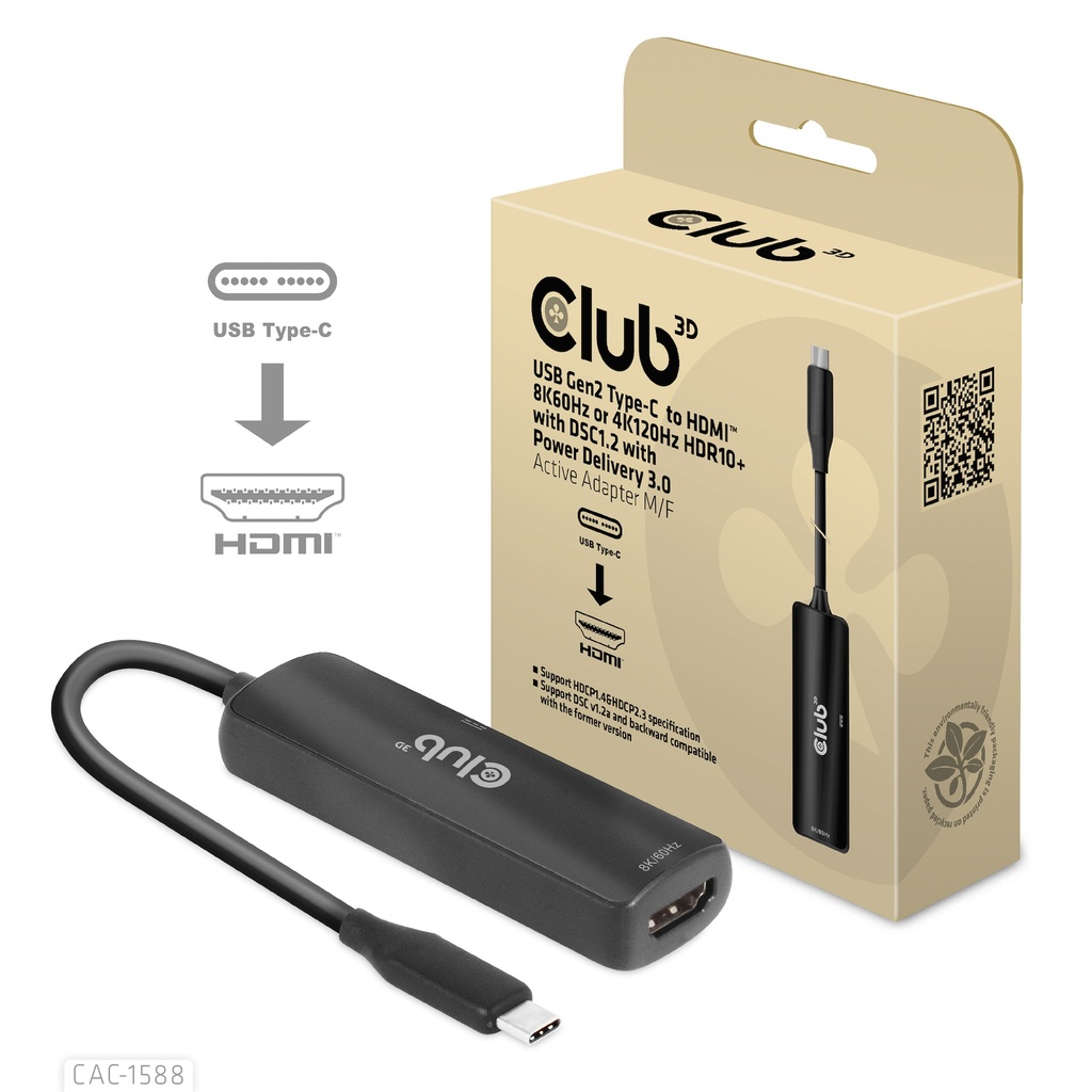 CAC-1588 USB‑C® to HDMI™ 2.1 Adapter 8K60Hz + PD 100W