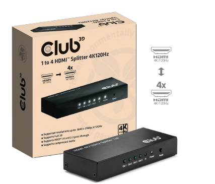 CSV-1385 1‑to‑4 HDMI™ Splitter 4K120Hz