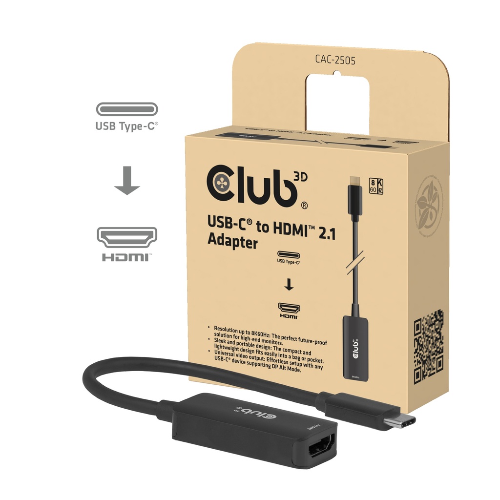 CAC-2505 USB‑C® to HDMI™ 2.1 Adapter 8K60Hz