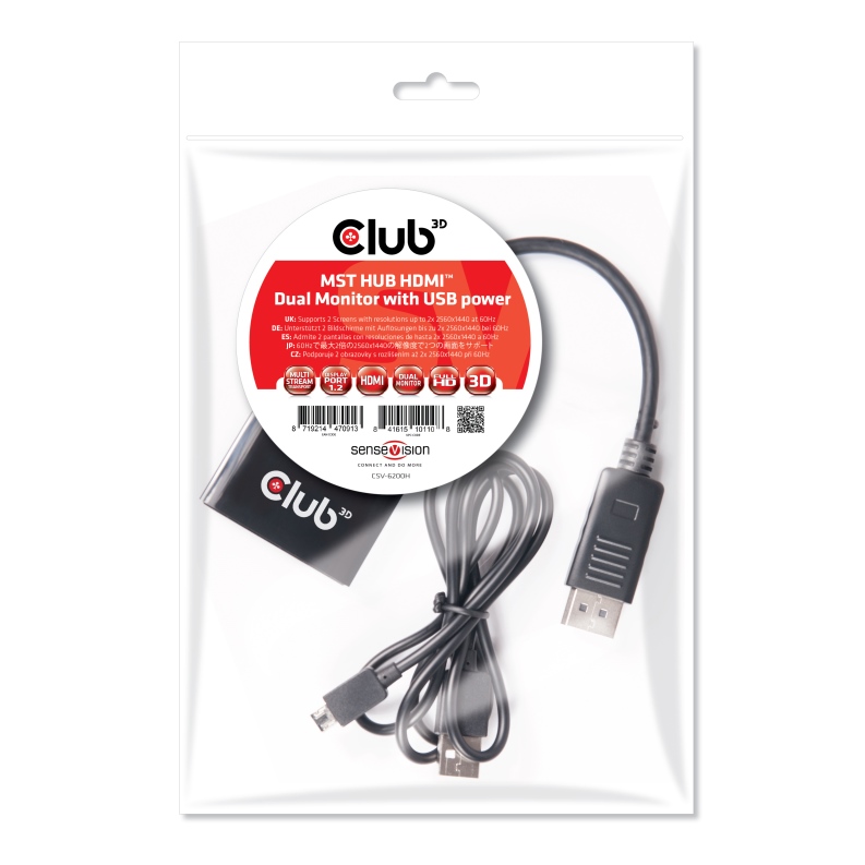CSV-6200H MST Hub DisplayPort™ 1.2 Dual Monitor to HDMI™