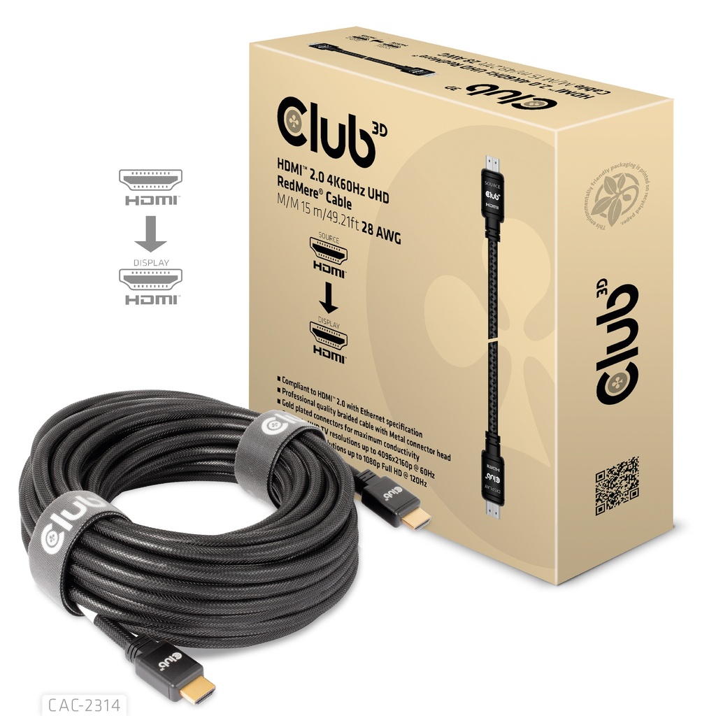 CAC-2314 HDMI™ 2.0 4K60Hz UHD RedMere Cable 15m/49.21ft