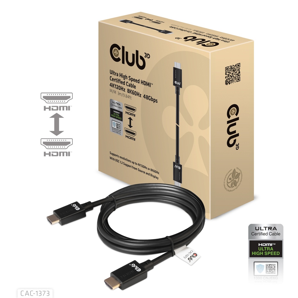 CAC-1373 Ultra High Speed HDMI™ 4K120Hz 8K60Hz Cable 48Gbps 3m