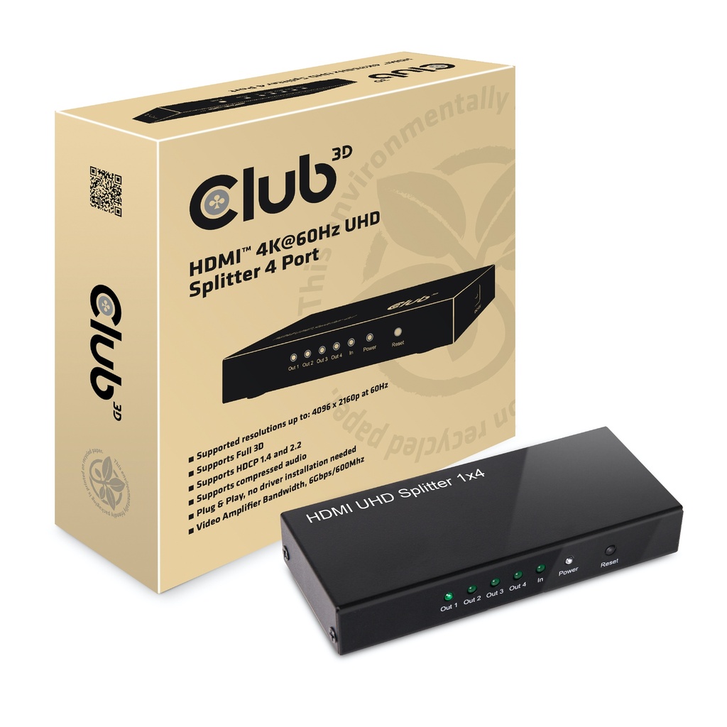 CSV-1380 HDMI™ 4K60Hz UHD Splitter 4 Ports