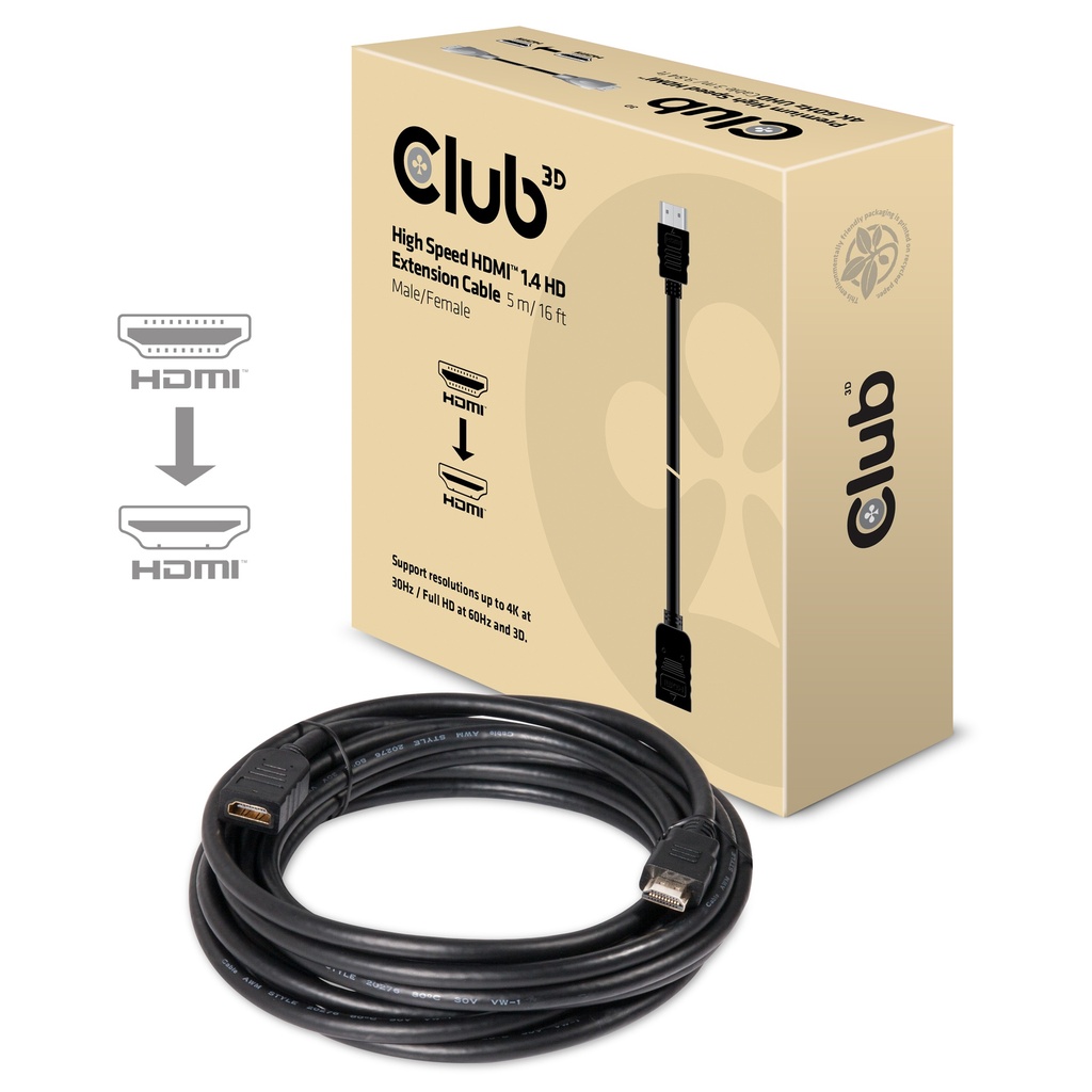 CAC-1320 High Speed HDMI™ 1.4 HD Extension Cable M/F 5m/16.40ft