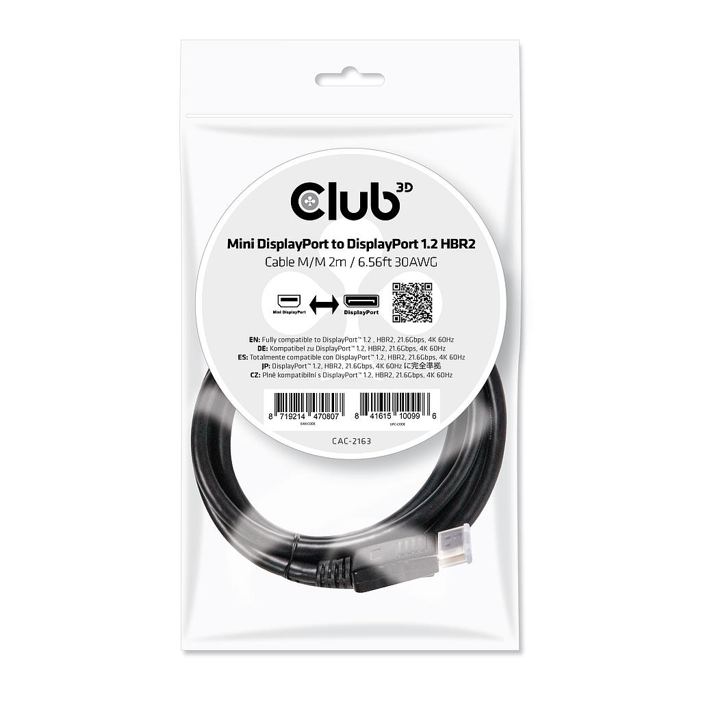 CAC-2163 Mini DisplayPort™ to DisplayPort™ 1.2 Cable M/M 2m/6.56ft