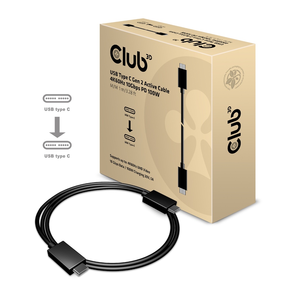 CAC-1522 USB‑C® Active Cable 4K60Hz 10Gbps PD 100W 1m/3.28ft