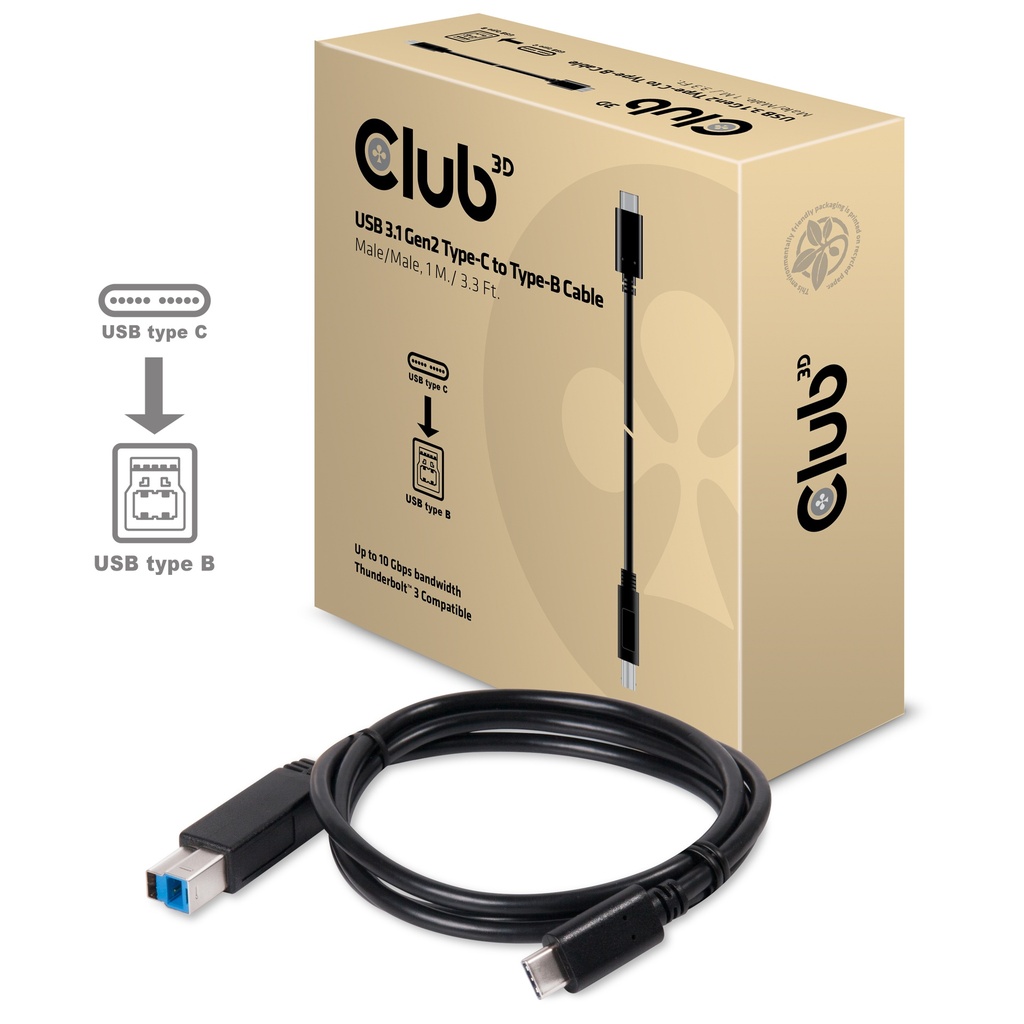 CAC-1524 USB‑C® 10Gbps to USB‑B Cable M/M 1m/3.28ft