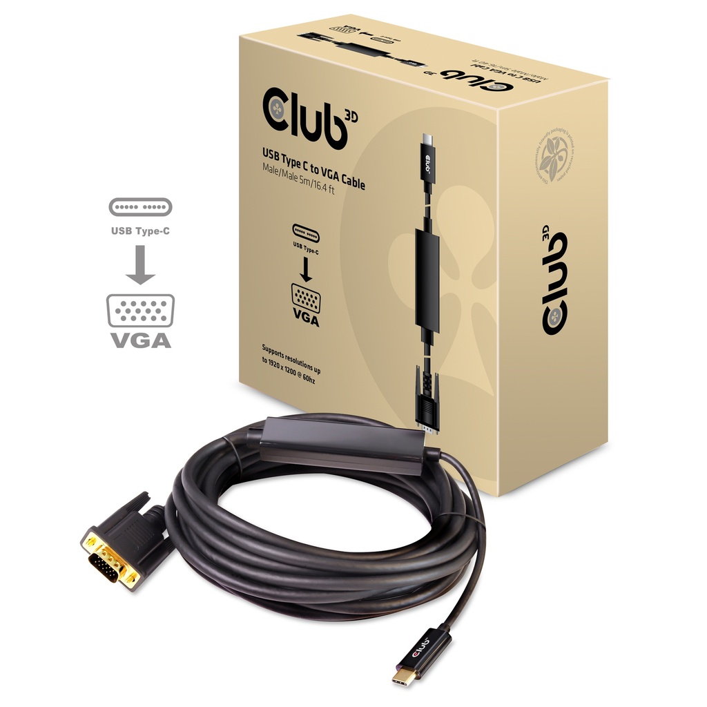  CAC-1512 USB‑C® to VGA Active Cable M/M 5m 