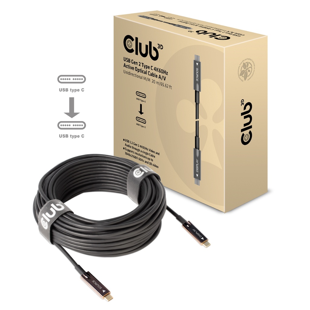 CAC-1589 USB‑C® Active Optical Cable A/V Unidirectional 20m/65.62ft