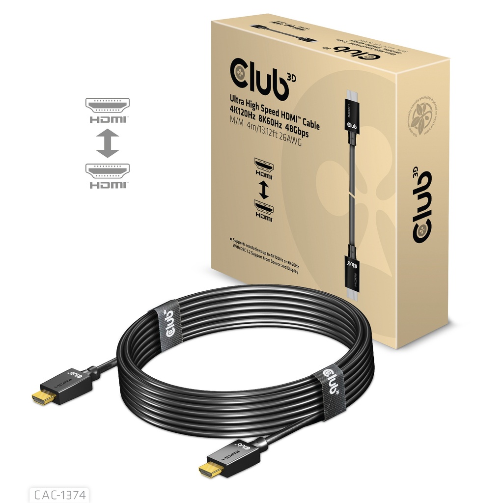CAC-1374 Ultra High Speed HDMI™ 4K120Hz/8K60Hz Cable 48Gbps 4m/13.12ft