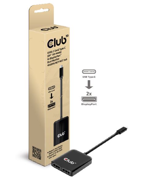 CSV-1555 USB‑C® (DP Alt‑Mode) to Dual DisplayPort™ 4K60Hz MST Hub