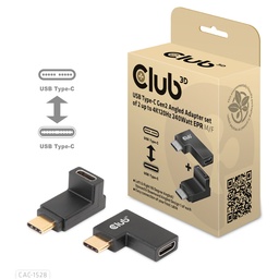[CAC-1528] CAC-1528 USB‑C® 10Gbps Angled Adapter Set 4K120Hz M/F (2‑Pack)