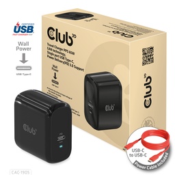[CAC-1905EU] CAC-1905EU Travel Charger PPS 65W GaN Single USB‑C PD 3.0