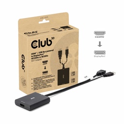 [CAC-1335] CAC-1335 HDMI™ + USB Bus‑Powered to DisplayPort™ 4K120Hz/8K30Hz Adapter M/F