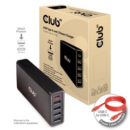 [CAC-1903EU]  CAC-1903EU USB‑A & USB‑C Power Charger 5 Ports 111W 