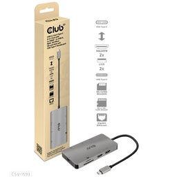 [CSV-1593] CSV-1593 USB‑C® 5Gbps 8‑in‑1 Hub Dual HDMI™ USB‑A×2 RJ45 SD/MicroSD USB‑C Female